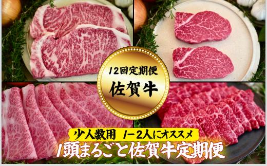 
            【定期便12回】【少人数用】1頭まるごと佐賀牛定期便：C172-008
          