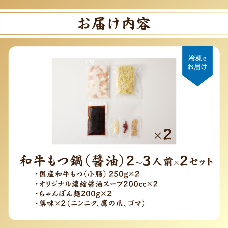 食工房すいぐん和牛もつ鍋（醤油）2～3人前×2セット
