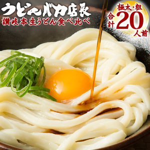 ≪自然の館≫味源 うどんバカ店長　本場讃岐の本生うどん食べ比べセット20人前　純生タイプ【L-73】