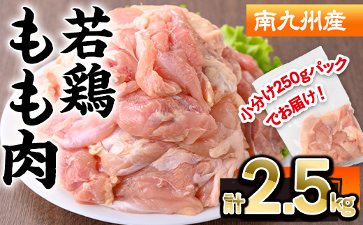 南九州産若鶏もも肉(計2.5kg・250g×10P)【株式会社羽根】A579