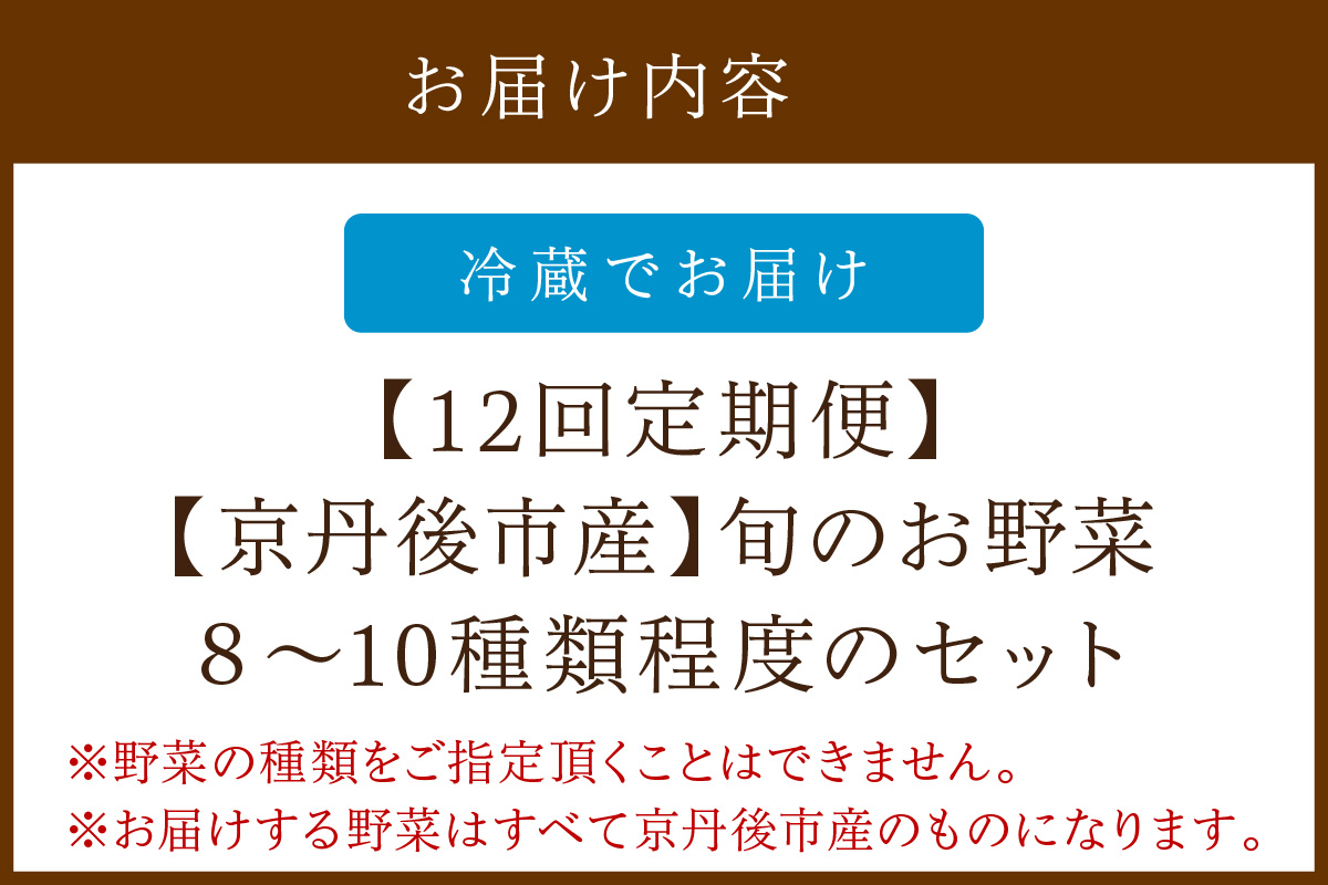 【12回定期便】<アスカ有機農園>旬の京丹後野菜セットS（栽培期間中　農薬・化学肥料不使用）　AY00003