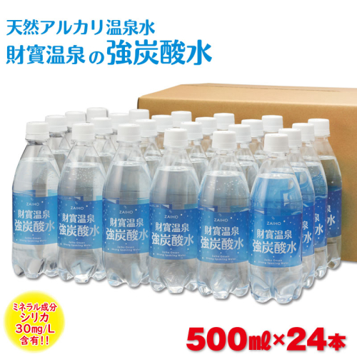 W-22182／財寶温泉　強炭酸水500ml×24本