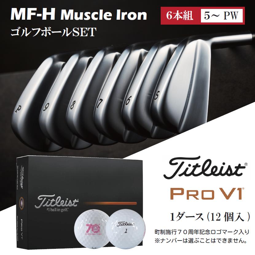 
            MF-Hマッスルバックアイアン6本セット（＃5-PW）＆ゴルフボールV1（１ダース）310BD03S.／軟鉄鍛造 フォージド アイアン 国産 ゴルフクラブ　ゴルフテック叡智 タイトリスト ゴルフ アイアンセット
          