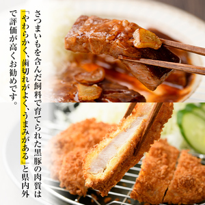 isa684 【定期便3回】〈訳あり〉鹿児島黒豚定期便(合計2.52kg・840g×全3回)  真空包装 真空パック トンカツ ロース 肩 トンテキ 豚 ぶた 豚肉 アウトドア 食べ比べ BBQ 【サ