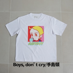 ＜新登場＞VOICE GATHERING アートプリントT-Shirt(Boys, don’t cry・Mサイズ・1枚) Tシャツ 半袖 トップス ホワイト 白 クルーネック M L サイズ アート 