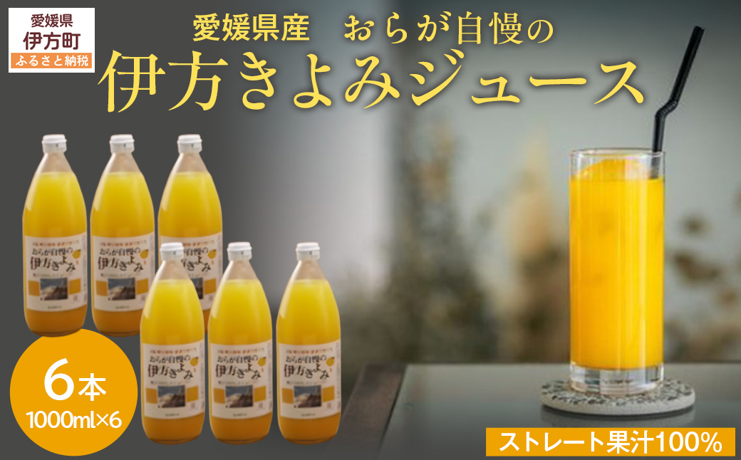 【愛媛県産】おらが自慢の伊方きよみジュース（1000ml×6本） ストレート果汁100％  IKTI009