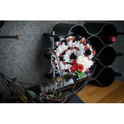 ふるさと納税 牛久市 ファブリックリースモノトーン系　直径約25cm×3個 |  | 01