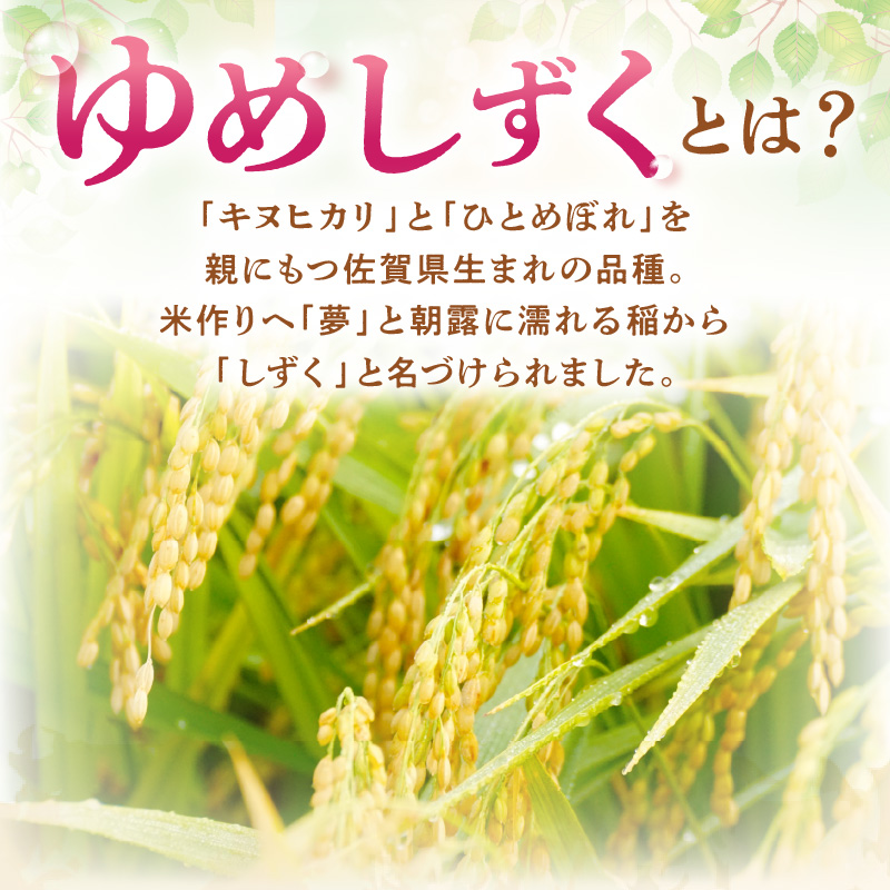 【定期便】伊万里産米 ゆめしずく 白米5kgｘ3回 999-B885