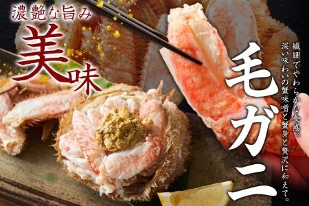 3418. 毛蟹 2尾 計700g前後 うに チリ産 冷凍 100g 専用ハサミ・食べ方ガイド付き 毛ガニ 毛がに 蟹 カニ かに 蟹肉 カニ味噌  ウニ 雲丹 海鮮 ボイル 北海道 弟子屈町
