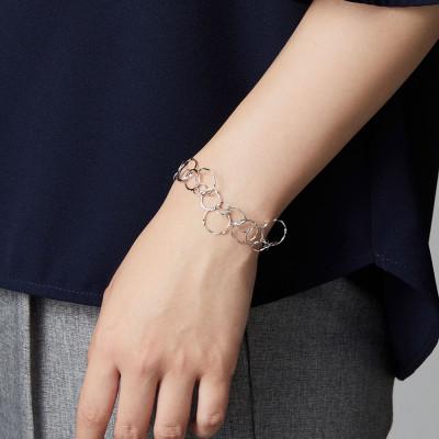 ふるさと納税 魚津市 K18WG バブルデザインチェーンブレスレット |  | 03