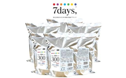【7days, バケツウェット】【詰替用6個(300枚入)】アルコール 大容量 災害 備蓄 ローリングストック 防災グッズ 備蓄用 日用品 消耗品 ウェットティッシュ ウェットシート 人気日用品 まと