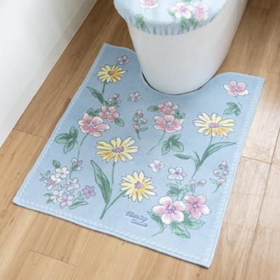 ふるさと納税 海南市 ブルーミングシーズン ロングトイレマット 約75×63cm ブルー 抗菌防臭 花柄 |  | 02