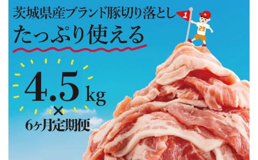 
                  【数量限定】【6か月定期便】リピーター続出！茨城県産ブランド豚切り落とし計27kg(4.5kg×6回)肉 豚肉 切り落とし こま切れ 小分け 訳あり 真空 真空パック 冷凍 国産 茨城県産 産地直送 肩ロース ウデ モモ バラ 高評価 人気 内田本店 茨城県 水戸市（EC-106）
                