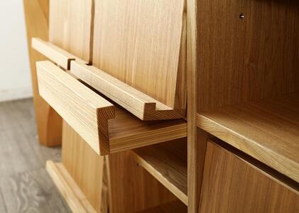 大川家具 ソプラ 76cm マガジンラック 本棚 2列2段 天然木ブラックアッシュ(タモ) 野中木工所