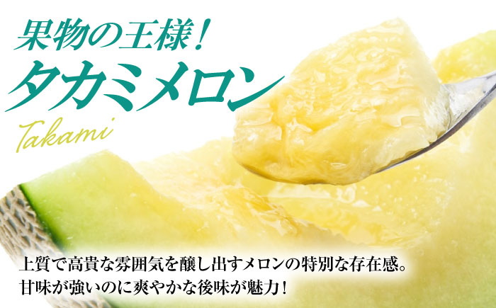【先行予約】【2026年6月中旬から順次発送】　メロン タカミ 2から3玉 愛媛県大洲市/梶原農園 メロン [AGCX004]