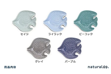 【波佐見焼】アールシーボリ チョウチョウウオ科 5色セット 食器 皿 【natural69】 [QA121] 波佐見焼