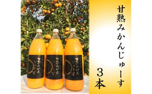 みかんジュース 仲森農園の【甘熟みかんじゅーす】（3本）