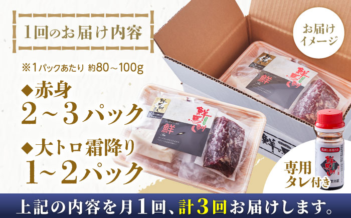 【全3回定期便】国内肥育 馬刺し 大トロ霜降り赤身セット 計約300g ( 大トロ霜降り 約100g 赤身 約200g ) 専用タレ付き 熊本 冷凍 馬肉 馬刺【有限会社 丸重ミート】[YAK017]