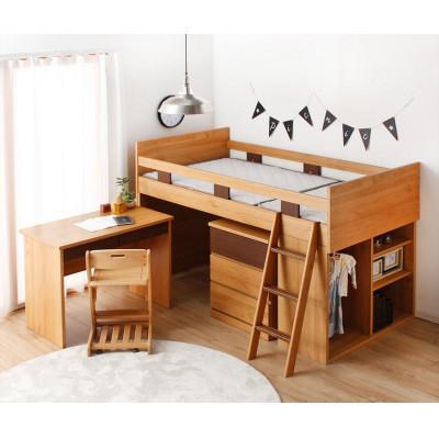 ふるさと納税 大川市 大川家具　システムベッド　マッシュ　ブラウン(ベッド、デスク、チェスト、シェルフ)