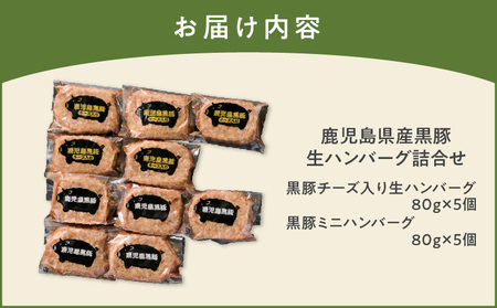 鹿児島県産 黒豚 生ハンバーグ 詰合せ K356-005 ハンバーグ 黒豚ハンバーグ チーズハンバーグ 豚 豚肉 肉 お肉 ぶた ブタ チーズ 惣菜 総菜 焼くだけ 便利 簡単 時短 簡単調理 お弁当