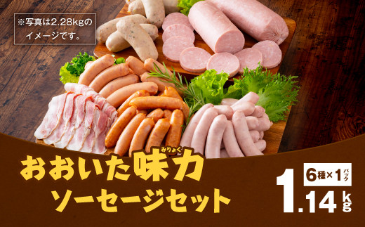 
070-1100 おおいた 味力 ソーセージ セット 1.14kg ベーコン
