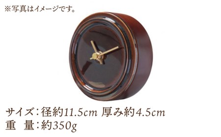 タイルと木のシンプルな手作り時計 TILE WOOD CLOCK 壁掛け・置き時計 『あめ釉』【杉浦製陶】 インテリア 雑貨 おしゃれ [TAO013]