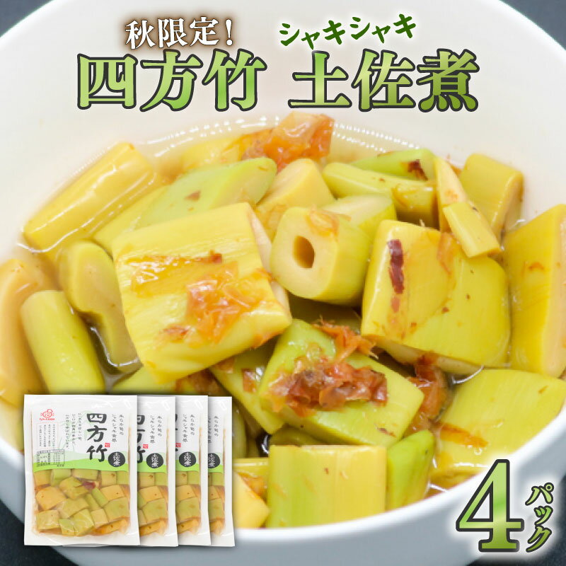 【ふるさと納税】 筍 タケノコ 竹の子 野菜 四方竹 土佐煮 120g×4パック 鰹だし 秋 シャキシャキ 食感 珍味 季節 特産 珍しい 柔らか 高知県 南国市
