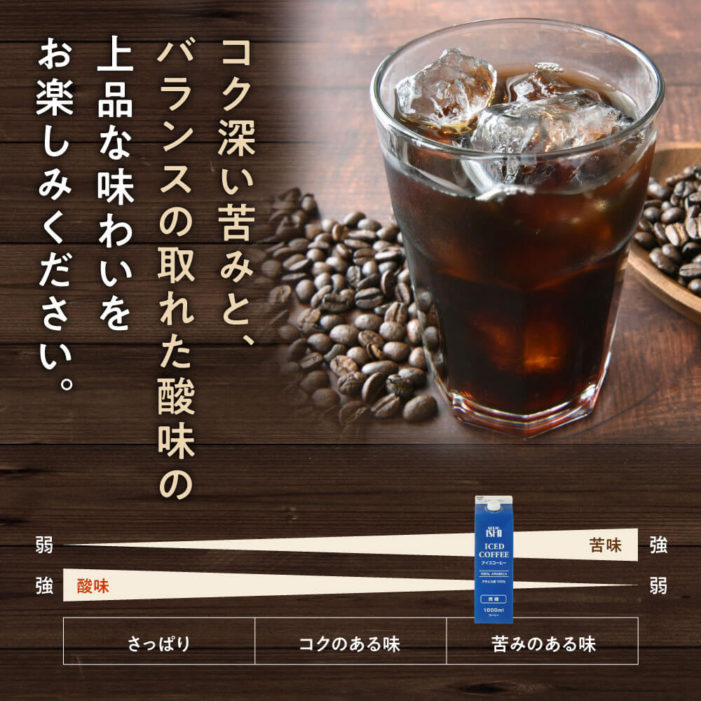 アイスコーヒー 微糖 1000ml×3本 成城石井 滋賀県 東近江市 O-E15 アラビカ種 フルシティロースト ネルドリップ 鈴鹿山系天然水 本格派 まろやか 甘さ控えめ
