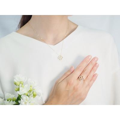 ふるさと納税 甲府市 K18YG 0.50ct フラワーダイヤモンドリング&ペンダント　9410/P2948 |  | 03