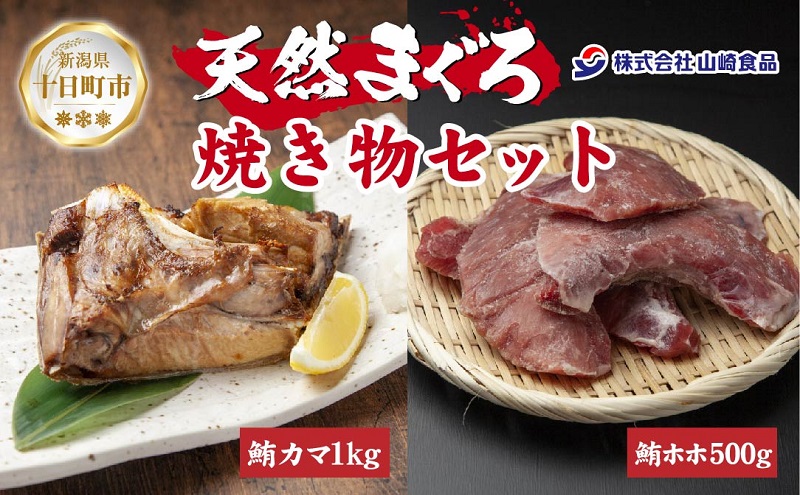 天然 マグロ 焼き物セット カマ 1kg ホホ肉 500g 計1.5kg メバチマグロ おかず おつまみ 冷凍 まぐろ ほほ肉 バーベキュー お取り寄せ グルメ 送料無料 山崎食品 新潟県 十日町市