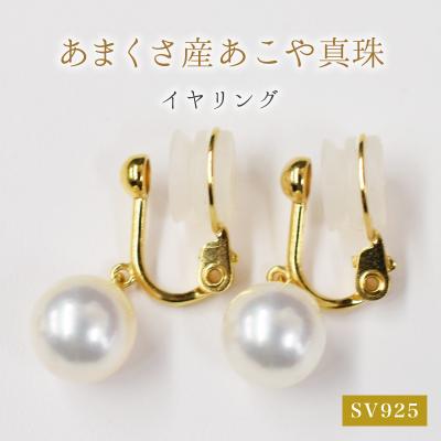 ふるさと納税 天草市 天草産9mm-9.5mmあこや真珠スタッドパールイヤリング【ゴールド※ブラタイプ】_S101-300