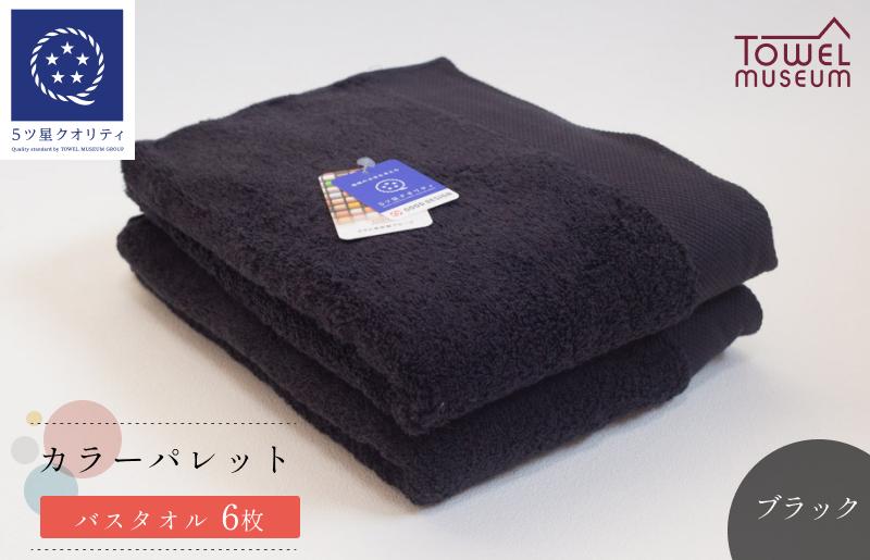 
            カラーパレット バスタオル6枚セット（ブラック） タオル美術館【I001730BT6BK】
          