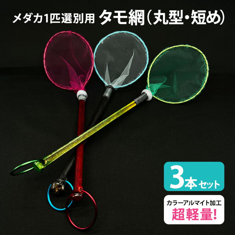 【ふるさと納税】メダカ1匹選別用 タモ網（丸型・短め） 3本セット 83-G