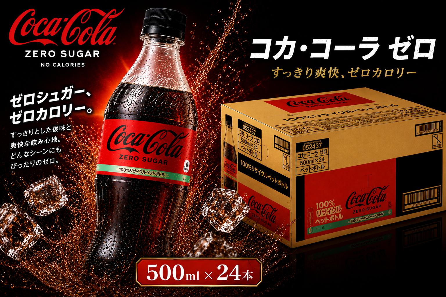 
                  ｺｶ･ｺｰﾗｾﾞﾛ500mlPET 1ケース（24本入り）
                