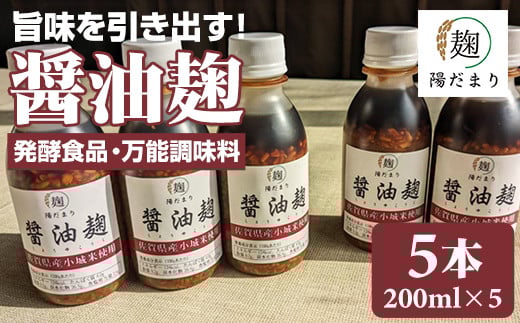 旨味を引き出す醤油麹5本セット 発酵食品 オーガニック そよかぜ