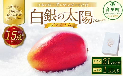 ［先行受付］おとふけ産マンゴー「白銀の太陽プレミアム」2Lサイズ×1玉【D25】《2026年11月上旬より発送開始予定》