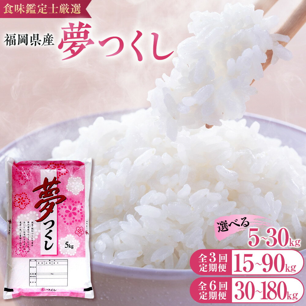 【ふるさと納税】【内容量・定期便選択可】【令和7年産新米予約】【食味鑑定士厳選】 福岡県産 夢つくし5kg～30kg | 精米 米 コメ こめ お米 ご飯 ごはん 白米 5kg 10kg 15kg 20kg 30kg 福岡県産 福岡 筑前 定期便 ブランド米 夢つくし 人気 おすすめ ふるさと納税 送料無料