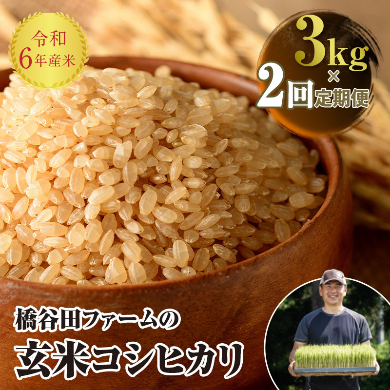 ＜定期便2ヶ月＞【先行予約】 令和6年産米  JAS認定 有機栽培米 西会津産米 コシヒカリ 玄米 3kg 米 お米 おこめ ご飯 ごはん 福島県 西会津町  F4D-0912