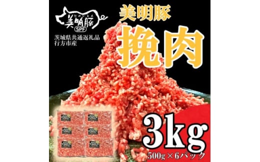 
＜美明豚＞挽肉(500g×6パック)(茨城県共通返礼品・行方市産)【1447994】
