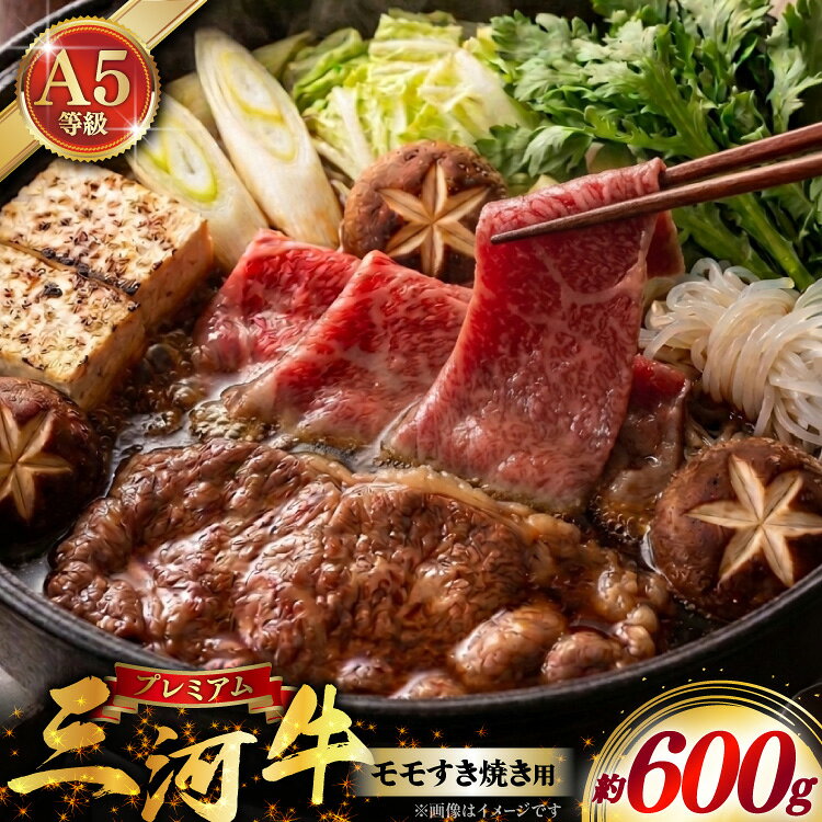 【ふるさと納税】 牛肉 和牛 すき焼き 三河牛 黒毛和種 A5等級 モモ すき焼き用 600g [高橋精肉店 愛知県 岡崎市 ok23bzw530000] 肉 赤身 和牛 黒毛和牛 三河牛 A5 もも バラ スライス 霜降り 贅沢 高級 ご褒美 お祝い
