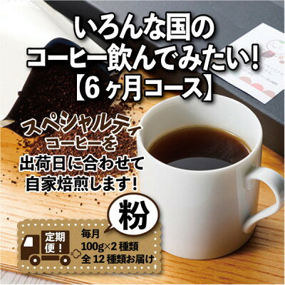 【ふるさと納税】【毎月定期便】いろんな国のコーヒー飲んでみたい!「6ヶ月コース(粉)」全6回【4089156】