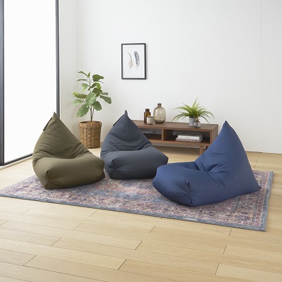 【a029】ビーズクッション　レゴリス（グリーン・オックス生地）【配送不可地域：沖縄県、離島】