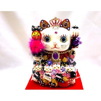 ふるさと納税 中間市 金運親子招福ジュエリー招き猫エリザベス(LL)BK-B