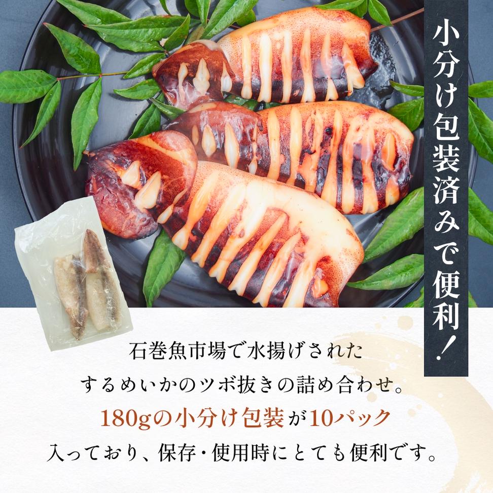 【2月配送】 訳あり 石巻産 柔らか するめいか ツボ抜き 180g
