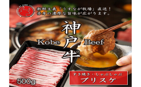 【うすなが牧場】神戸牛 ブリスケスライス500gFU2