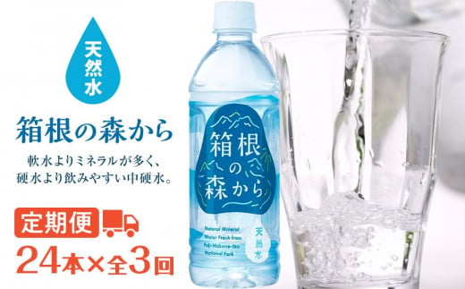 
【定期便全3回】ナチュラルミネラルウォーター　箱根の森から　500ml×24本（月１回発送）
