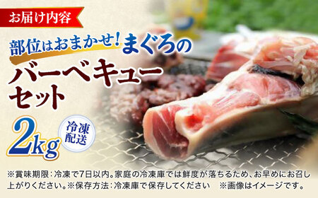 まぐろ おまかせバーベキューセット 冷凍約2kg 鮪 マグロ BBQ 魚 横須賀【横須賀商工会議所 おもてなしギフト事務局（本まぐろ直売所 横須賀本店）】 [AKAK003]