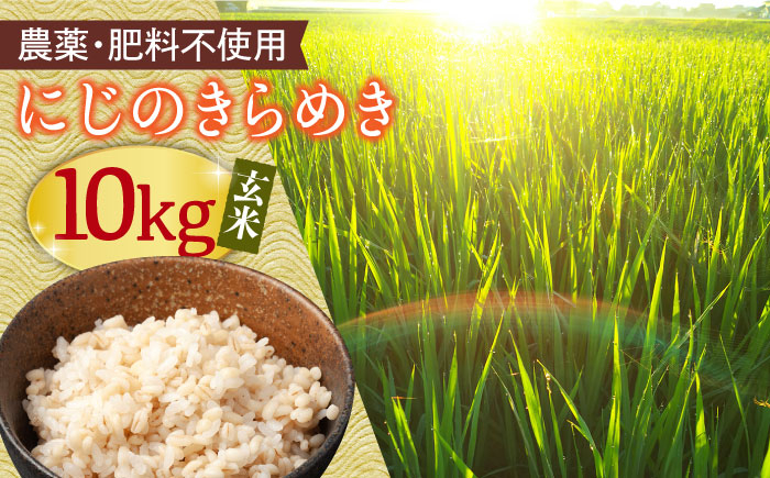 
【農薬・肥料不使用】にじのきらめき10KG＜玄米＞ 天日干しで自然乾燥【川岸秀人】 [FBP004]
