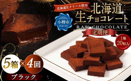 【4回定期便】 《冷凍》 北海道生チョコレート （ブラック） 5箱×4回 合計20箱 生チョコレート 生チョコ チョコレート チョコ スイーツ 北海道 小樽市