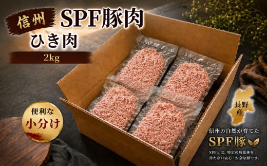 信州SPF豚　ひき肉 【2kg (250g×8袋)】| SPF豚 豚 豚肉 ポーク お肉 ひき肉 挽肉 肉 信州 南信州 送料無料 ふるさと納税 長野県 飯田市